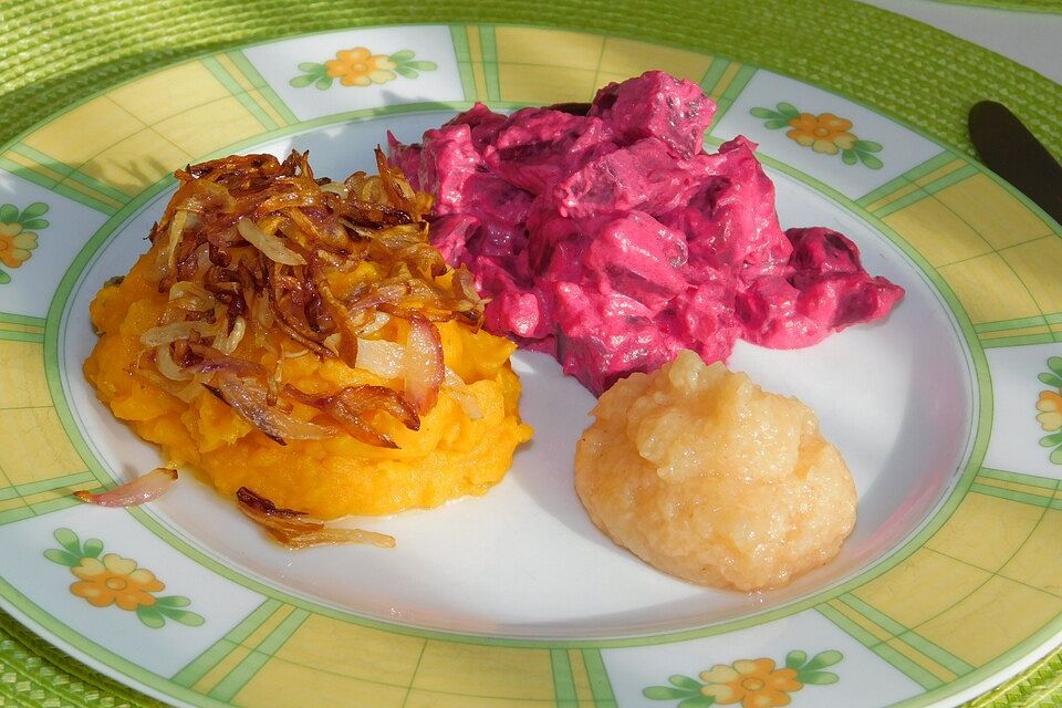 Süßkartoffelpüree mit Rote Bete