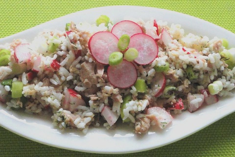 Reissalat mit Thunfisch