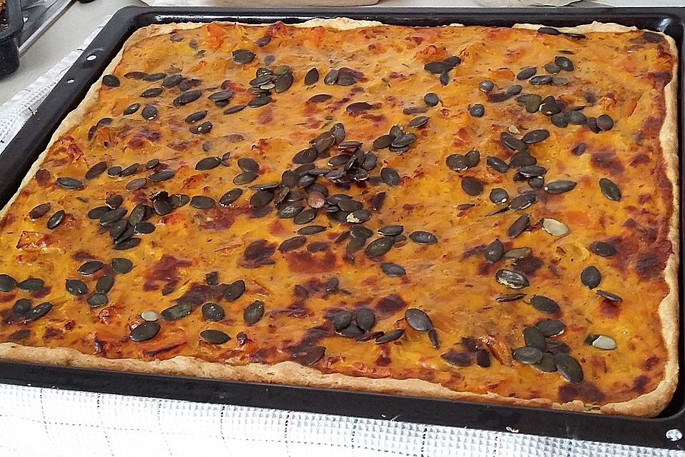 Kürbisquiche vom Blech