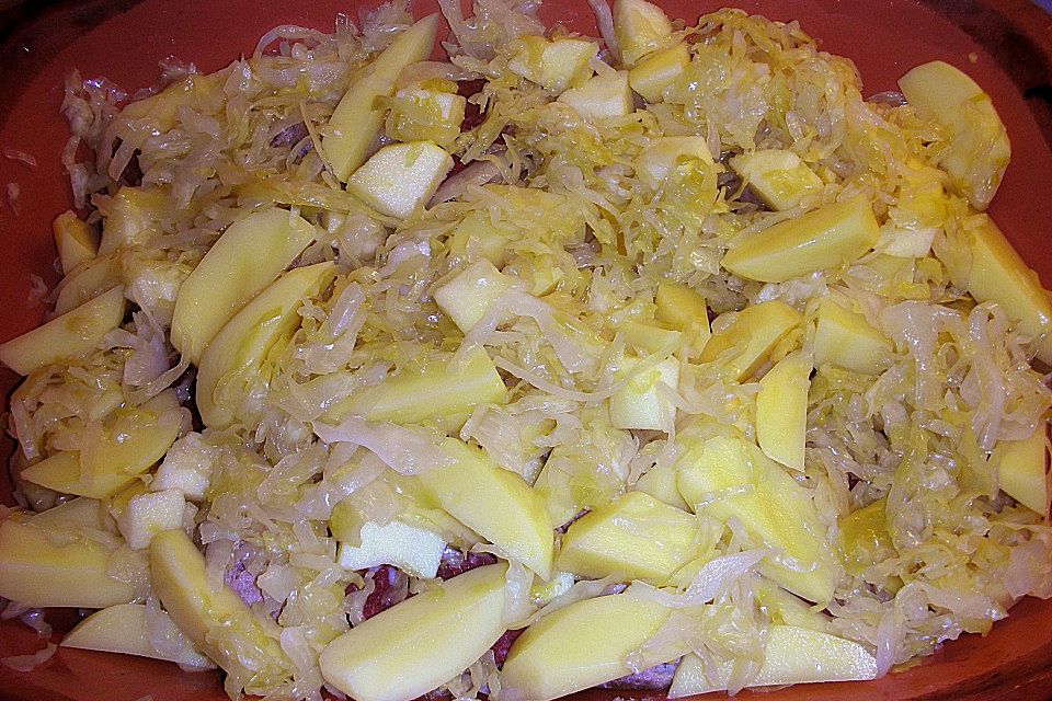 Römertopf - Sauerkraut mit Kasseler