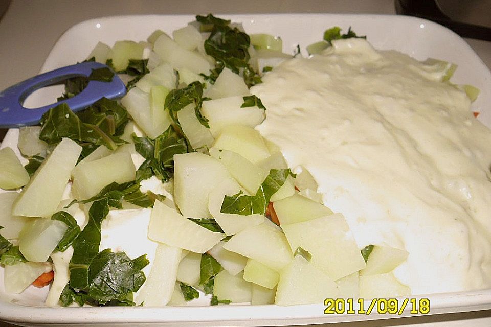 Kohlrabi - Schinken - Auflauf