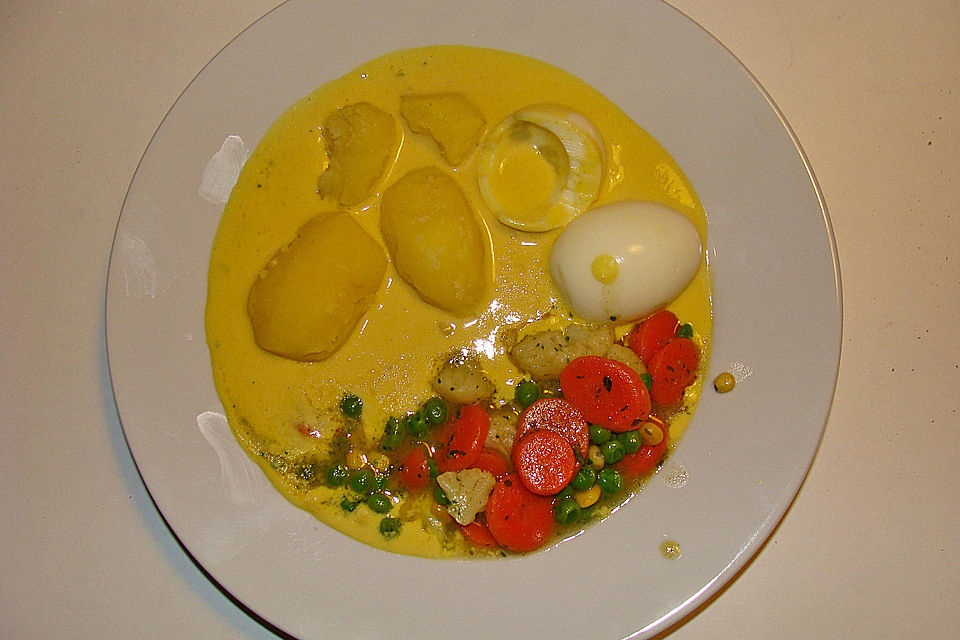 Eier mit Senfsoße