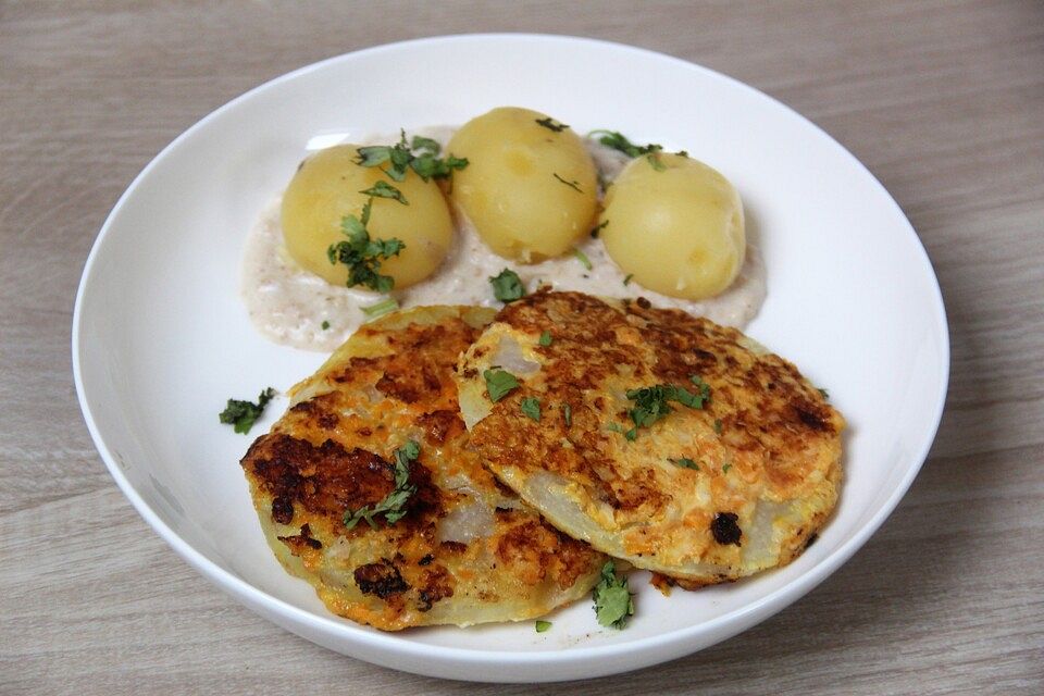 Gebackene Kohlrabischeiben in Käsekruste