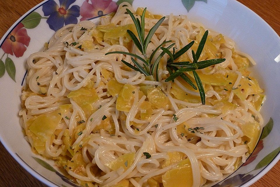 Cremige Spaghetti mit Kürbis