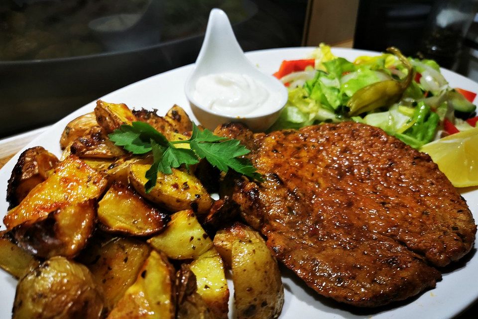 Schweinesteaks mit Kräuterkartoffeln