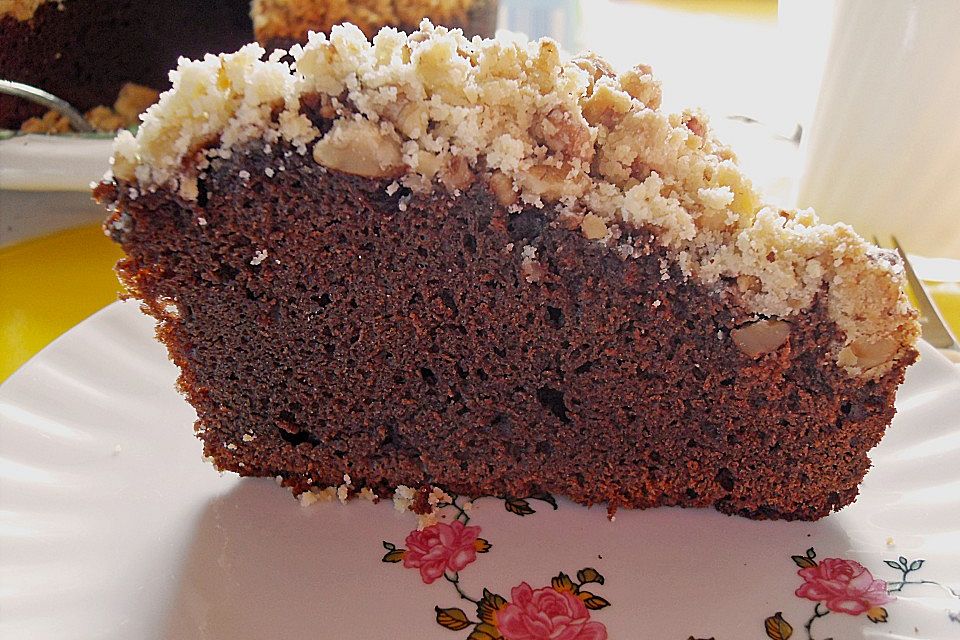 Browniekuchen mit Walnussstreuseln