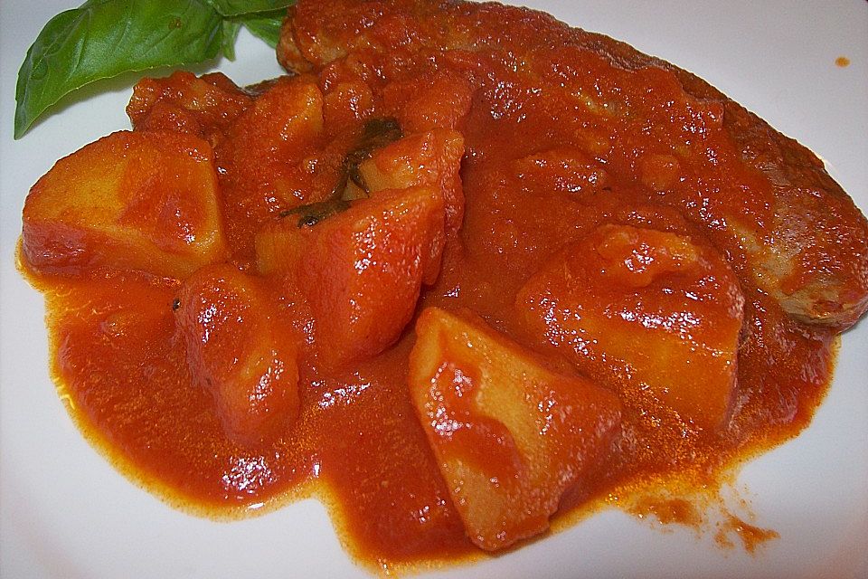 Bratwürste mit Tomatensugo