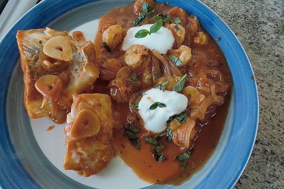 krümeltigers Tomatenfisch mit Shrimps