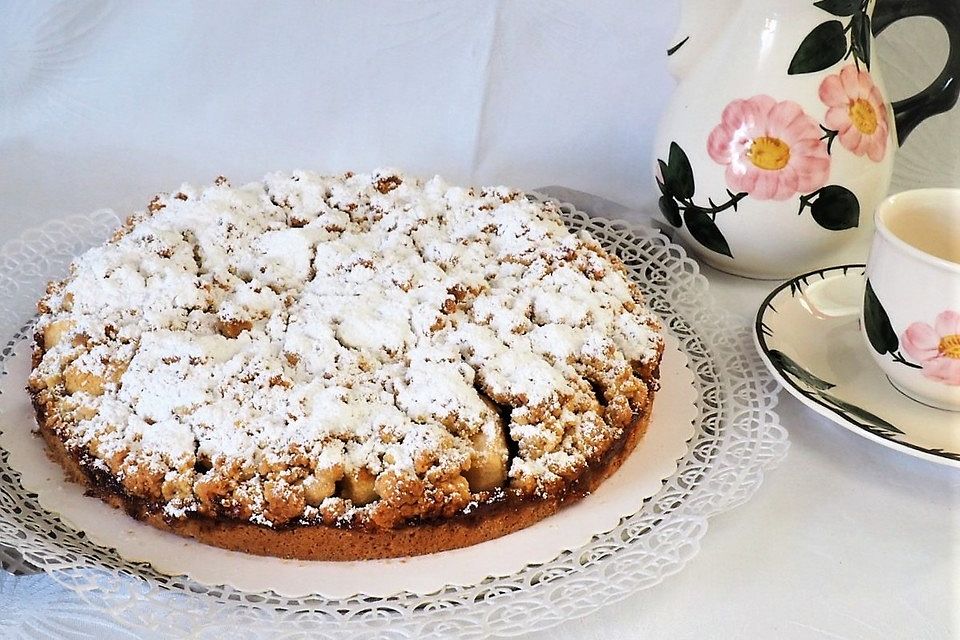 Schneller Apfelkuchen mit Streuseln