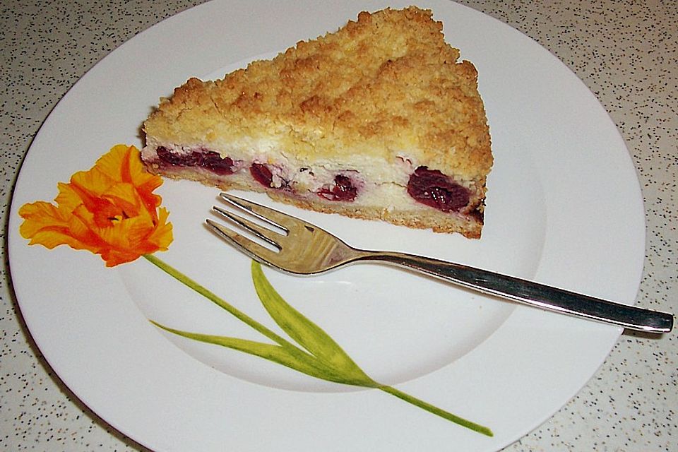 Krümeltorte mit Kirsch - Quarkfüllung