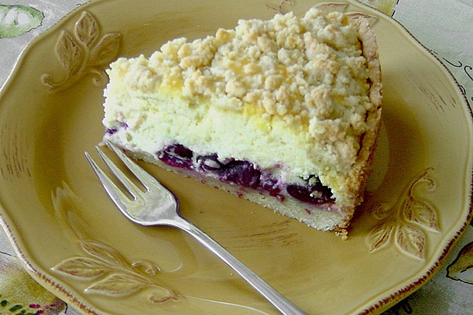 Krümeltorte mit Kirsch - Quarkfüllung