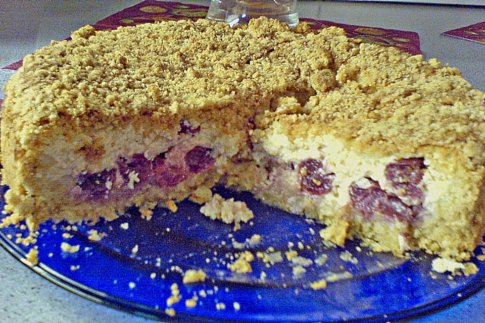 Krümeltorte mit Kirsch - Quarkfüllung