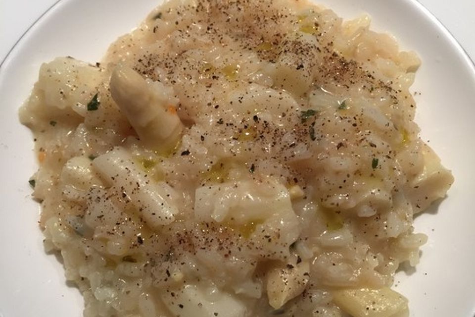 Spargelrisotto mit Minze