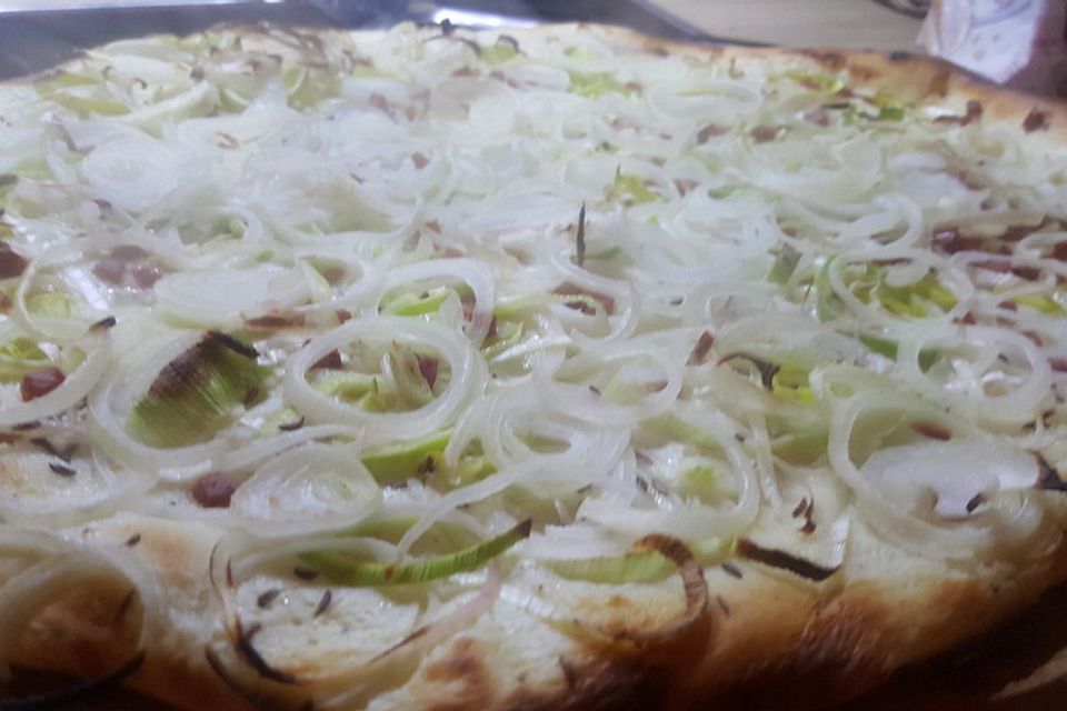 Lauch-Flammkuchen