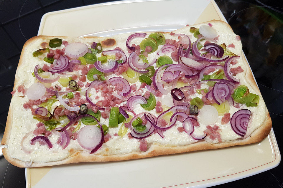 Lauch-Flammkuchen