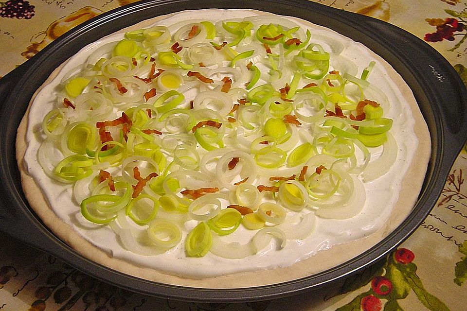 Lauch-Flammkuchen