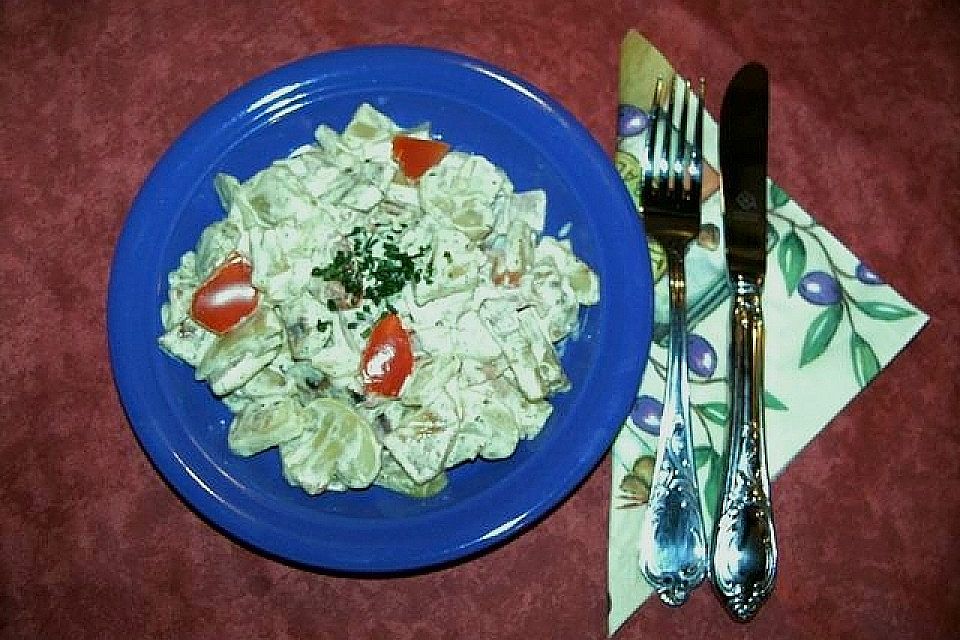 Bratkartoffelsalat mit Champignons & Schinken