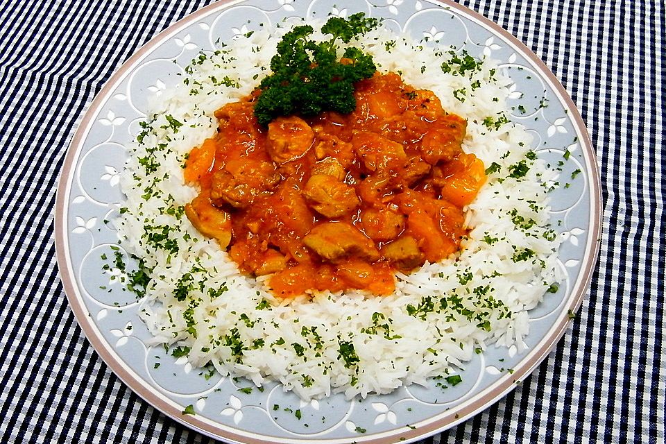 Putencurry mit Mandarinen