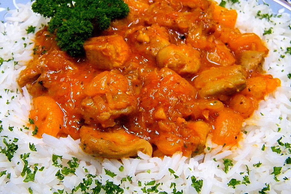 Putencurry mit Mandarinen