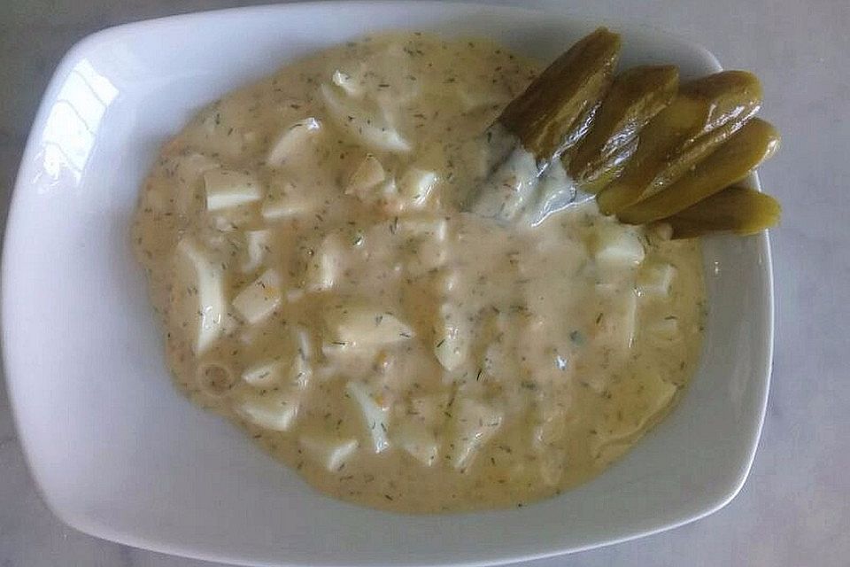 Eiersalat ohne Mayo, leicht