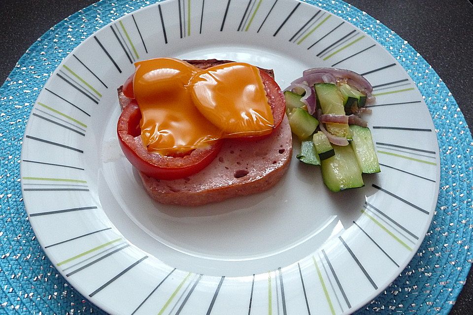 Leberkäse gratiniert