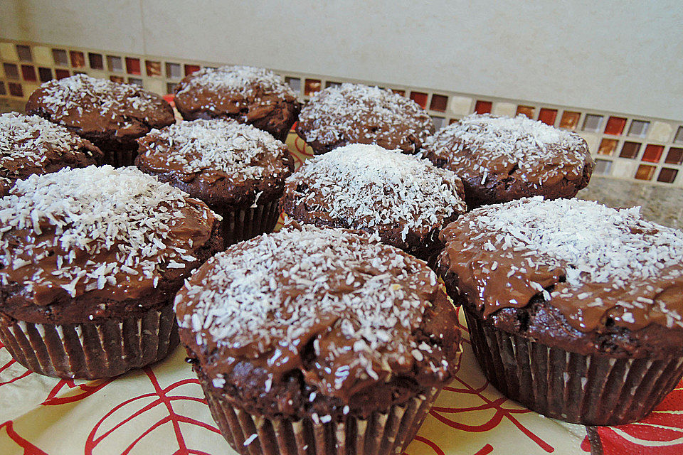 Schoko-Kokos-Nutella-Muffins