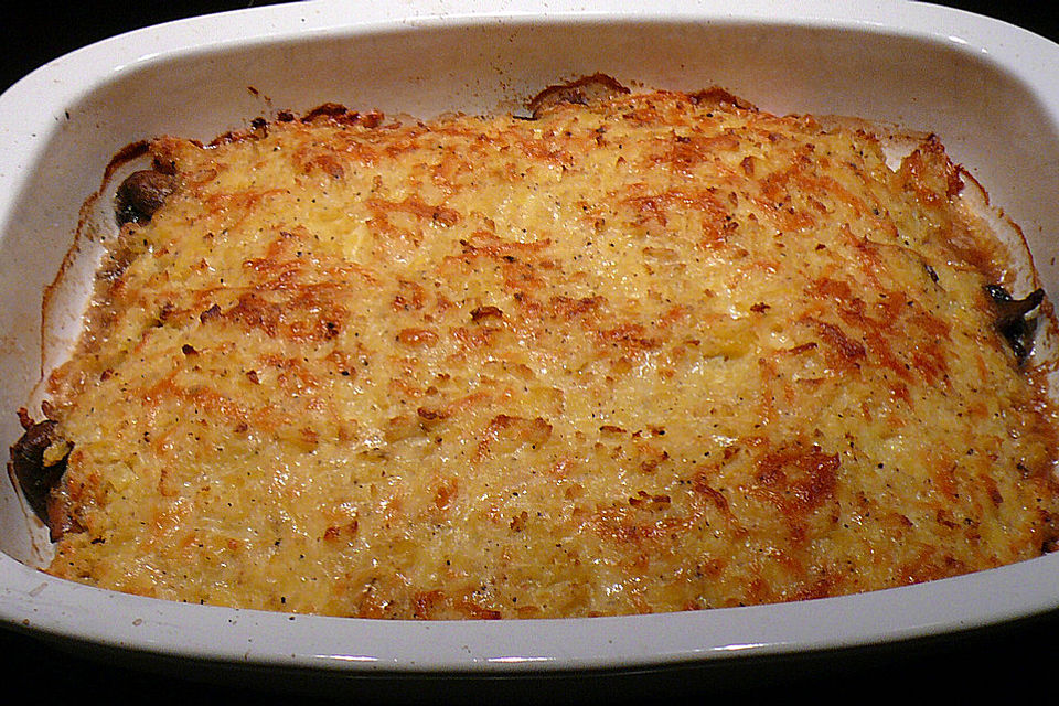 Putenschnitzel-Rösti Auflauf