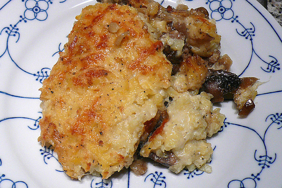 Putenschnitzel-Rösti Auflauf