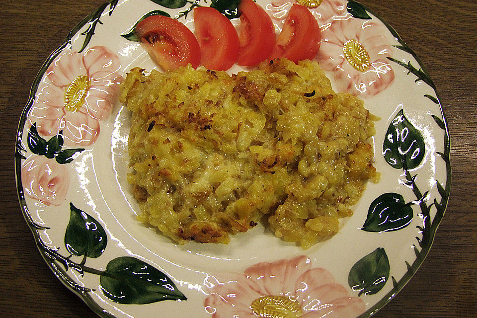 Putenschnitzel-Rösti Auflauf