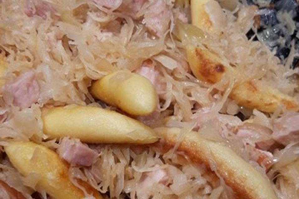 Kasseler Schupfnudeln mit Sauerkraut