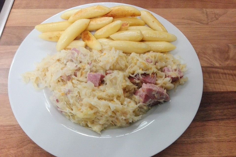 Kasseler Schupfnudeln mit Sauerkraut