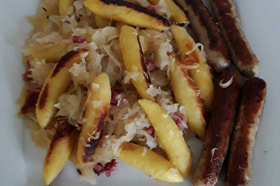 Kasseler Schupfnudeln mit Sauerkraut