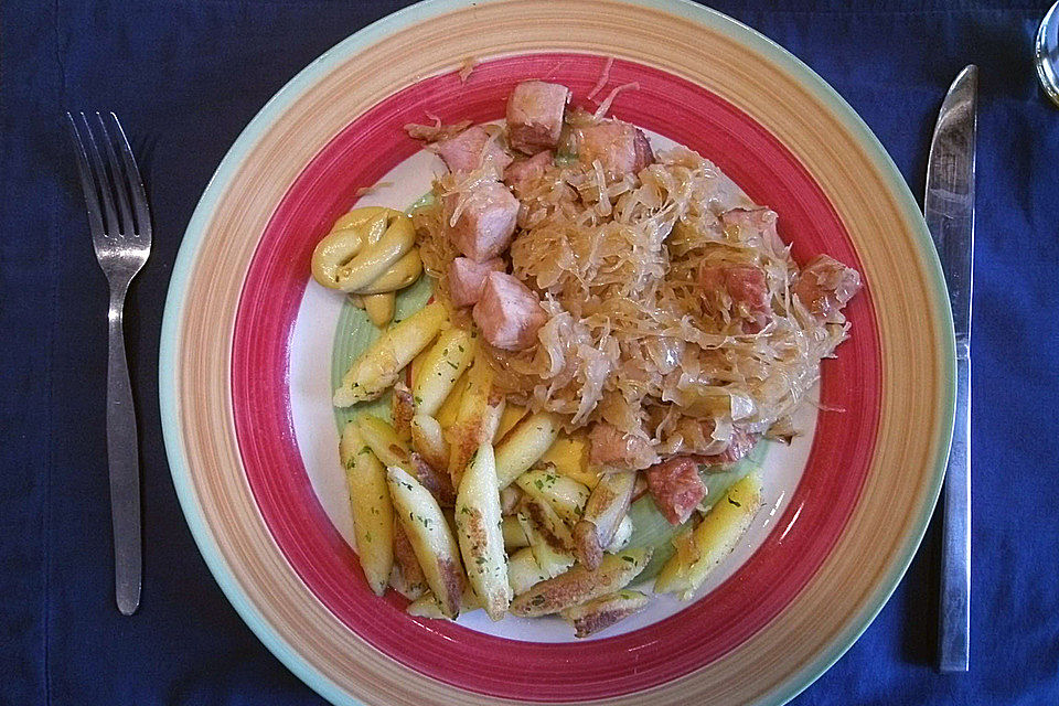 Kasseler Schupfnudeln mit Sauerkraut