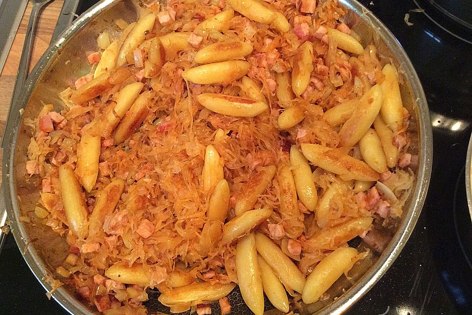 Kasseler Schupfnudeln mit Sauerkraut