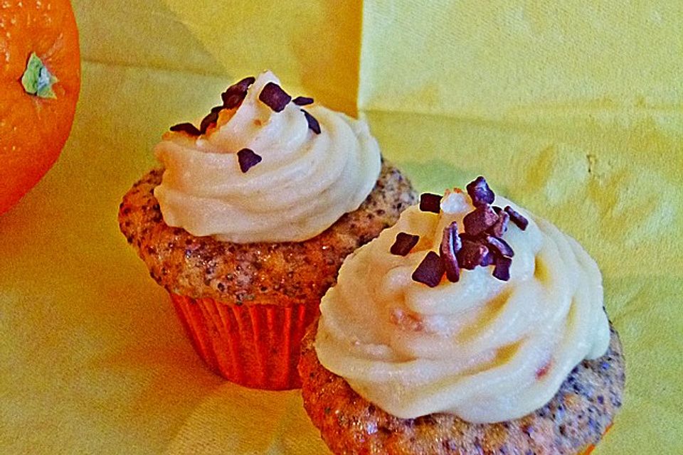 Mohn-Orangen Cupcakes