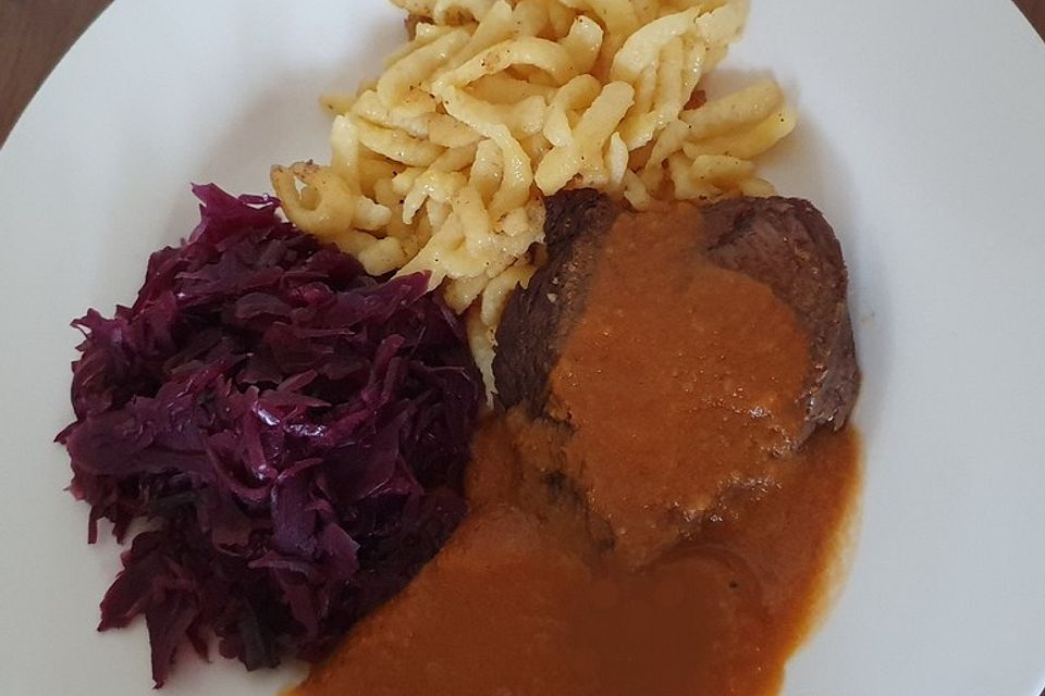 Alohas Glühweinbraten mit Zwetschgenmus