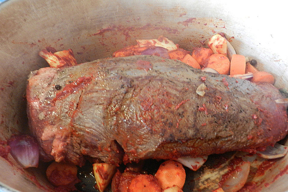 Alohas Glühweinbraten mit Zwetschgenmus