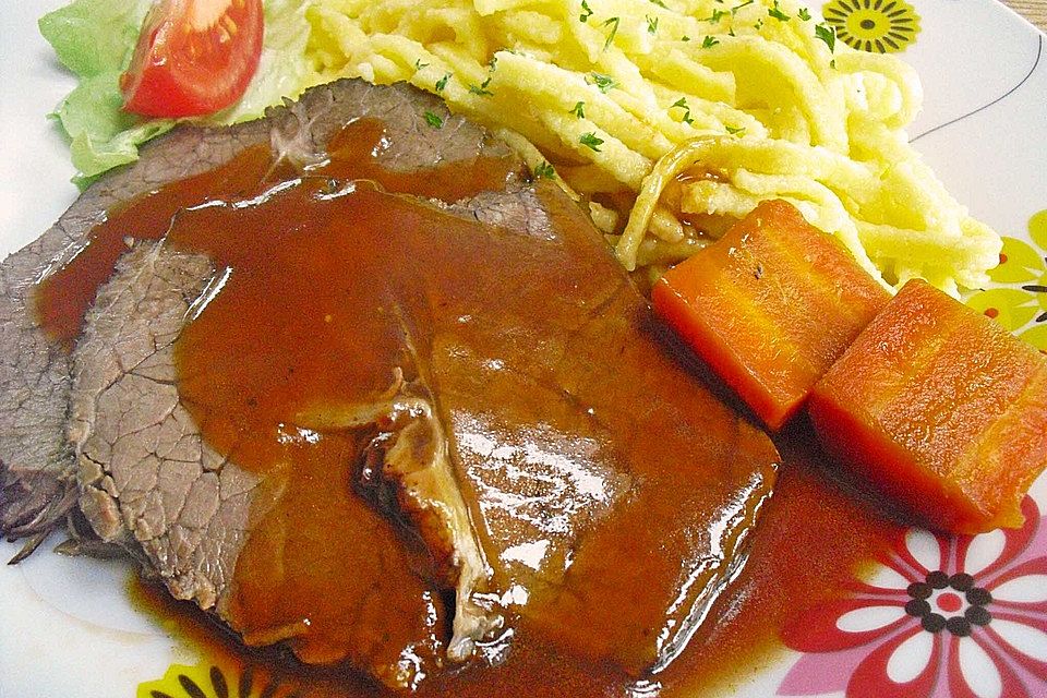 Alohas Glühweinbraten mit Zwetschgenmus