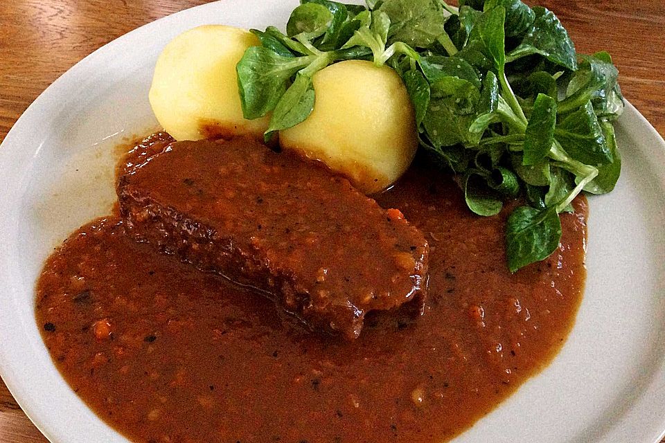 Alohas Glühweinbraten mit Zwetschgenmus