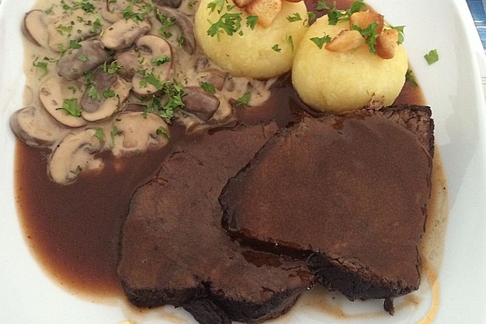 Alohas Glühweinbraten mit Zwetschgenmus