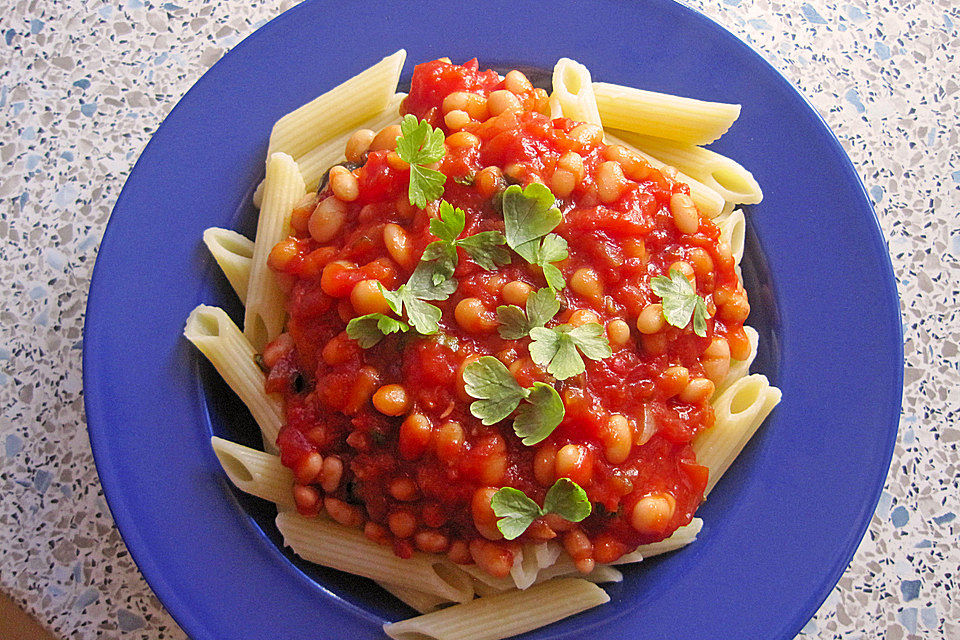 Pasta mit weißen Bohnen