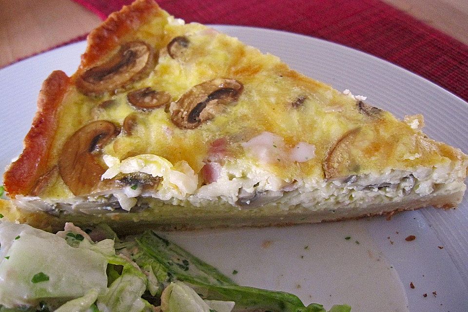 Champignontarte mit Emmentaler