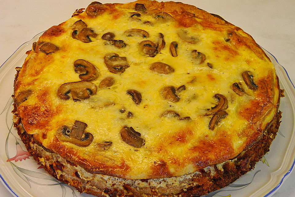 Champignontarte mit Emmentaler