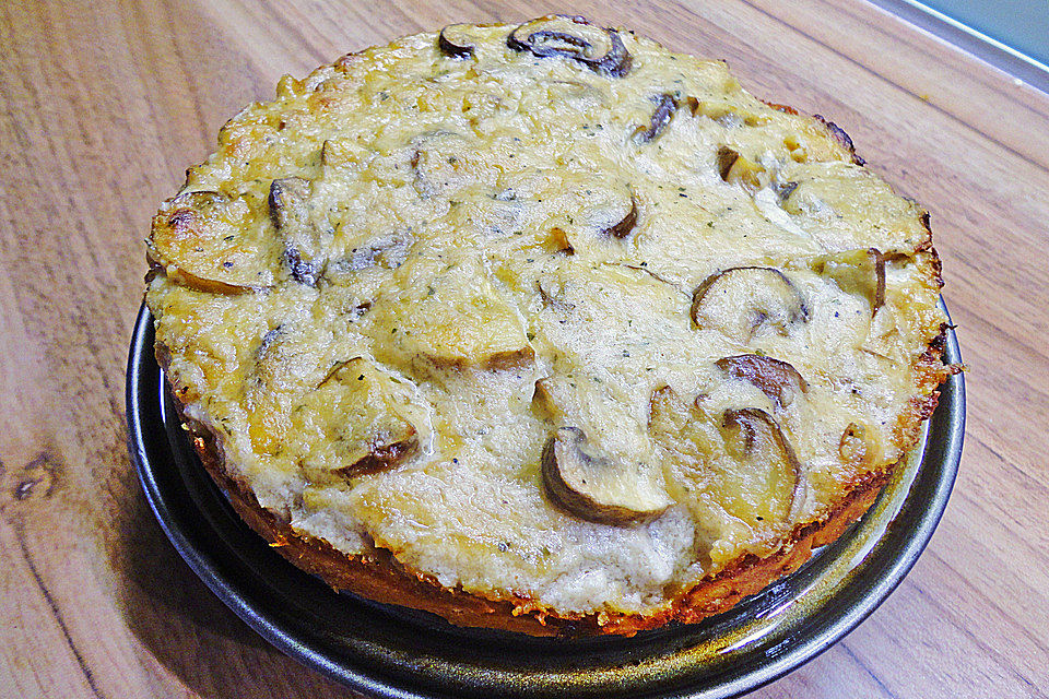 Champignontarte mit Emmentaler