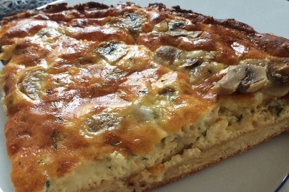 Champignontarte mit Emmentaler