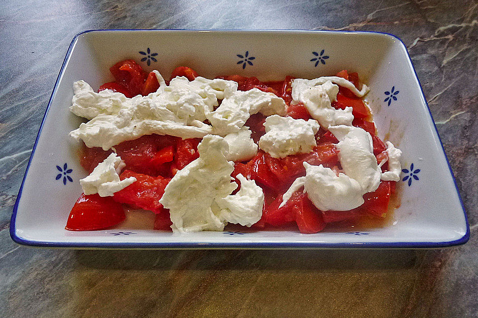 Geschmorte Tomaten alla Burrata