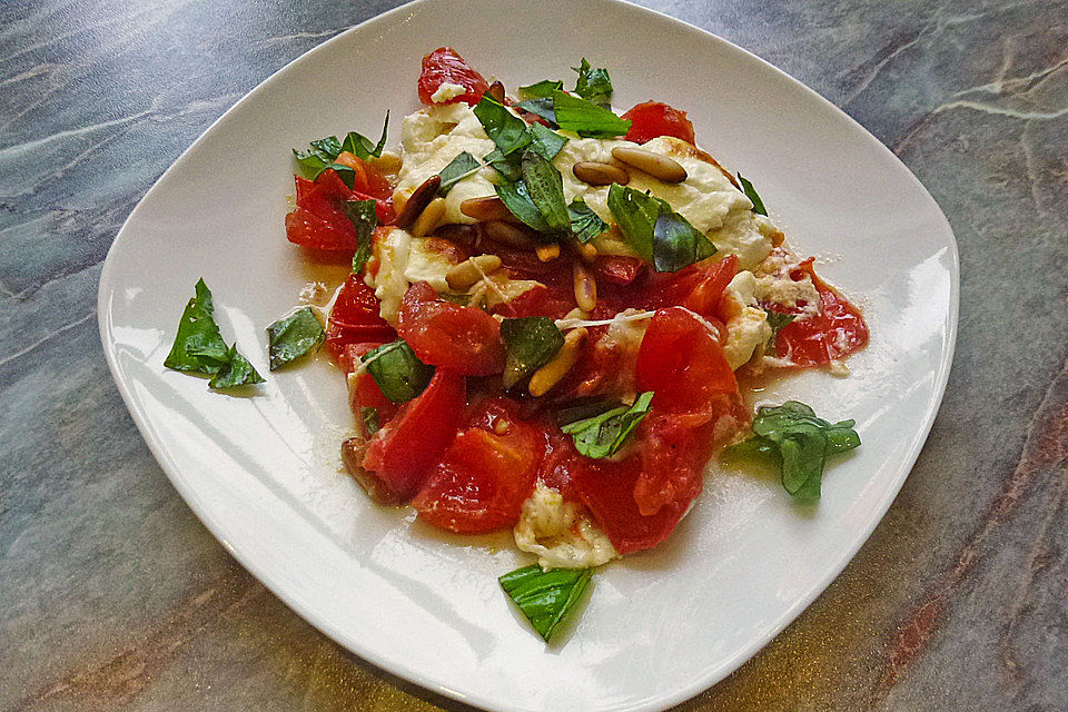 Geschmorte Tomaten alla Burrata