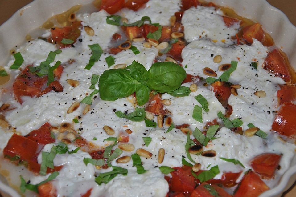 Geschmorte Tomaten alla Burrata