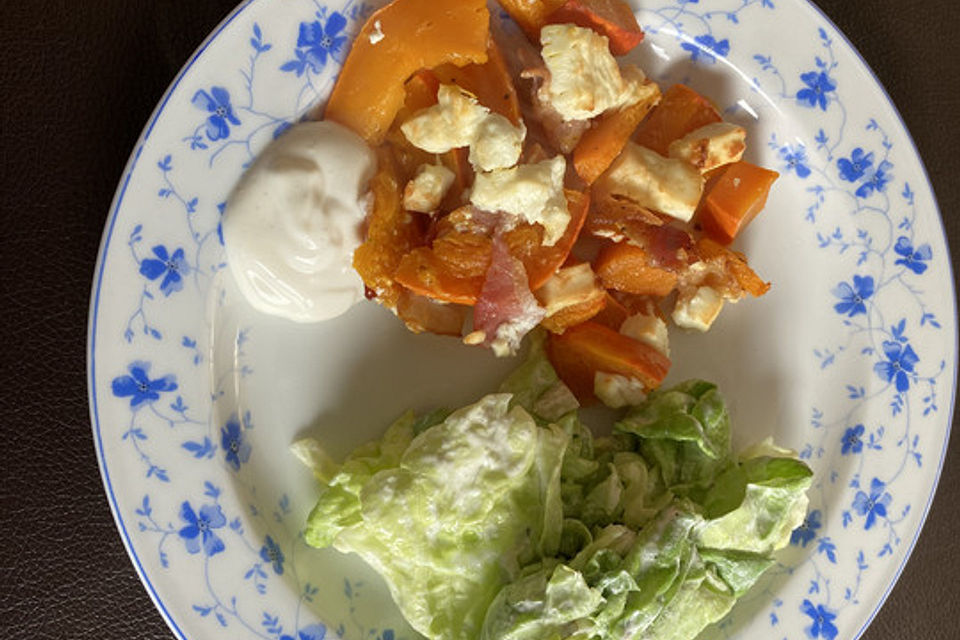 Gebackener Kürbis mit Feta