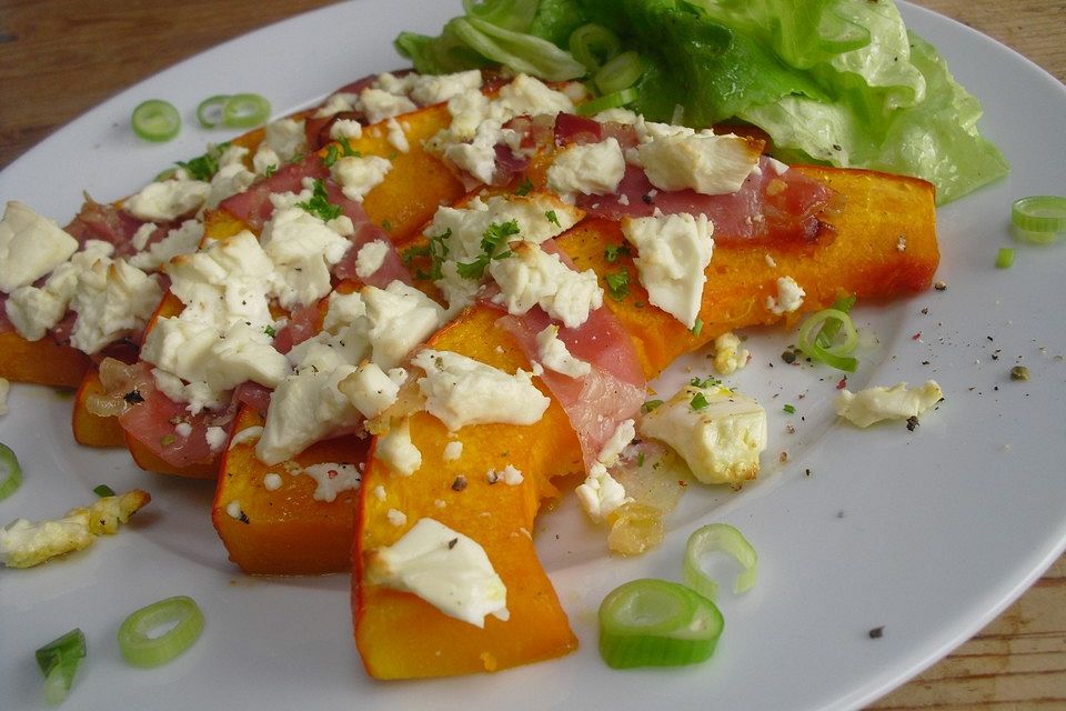 Gebackener Kürbis mit Feta